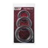 Cockrings Set Black&Red, silicone, black, diameter 6/5/4 cm