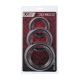 Cockrings Set Black&Red, silicone, black, diameter 6/5/4 cm