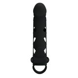 Насадка на член - Pretty Love Penis Sleeve With Ball Strap 5.98" Black Насадка на член - Pretty Love Penis Sleeve With Ball Strap 5.98" Black