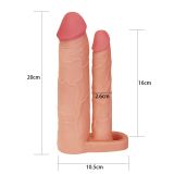 Насадка на член - Pleasure X-Tender Double Penis Sleeve Add 2" Flesh Насадка на член - Pleasure X-Tender Double Penis Sleeve Add 2" Flesh