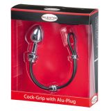 Ерекційне кільце з пробкою - MALESATION Cock - Grip mit Alu - Plug klein