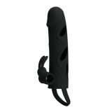 Насадка на член - Pretty Love Penis Sleeve With Ball Strap 5.5" Black