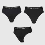 Трусики-бразиліана з фіксацією дилдо Strap-On-Me Harness Lingerie Idole – XL – Black, високі