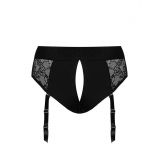 Кружевные трусы для страпона с подвязками для чулок Strap-On-Me DIVA HARNESS - XS