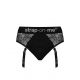 Кружевные трусы для страпона с подвязками для чулок Strap-On-Me DIVA HARNESS - XS