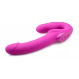 Evoke Rechargeable Vibrating Silicone Strapless Strap On - страпон 24.7х4 см