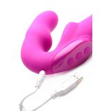 Evoke Rechargeable Vibrating Silicone Strapless Strap On - страпон 24.7х4 см