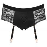 Трусики для страпону - 2493608 Bad Kitty Suspender Panty, black