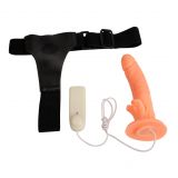 Жіночий страпон - Multi - speed Rotation Harness Flesh, 18 см