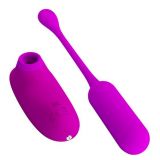 Віброяйце з кліторальним стимулятором - Pretty Love Curupira Multifunctional 2 in 1 Purple