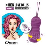 Вагінальні кульки з перловим масажем FeelzToys Motion Love Balls Foxy з пультом дистанційного керува