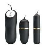 Віброяйце з вібропулею - Pretty Love Electric Stimulation Double Vibro-Bullets Black