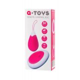 Віброяйце Toyfa A - Toys з пультом ДУ, силікон, рожево-білий, 12 см