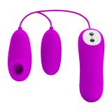 Віброяйце з кліторальним стимулятором - Pretty Love Suction & Vibro Bullets Purple