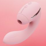 Вакуумний вібратор Kistoy Tina Mini Pink, вагінально-кліторальний