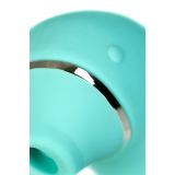 Вакуум-волновой стимулятор клітора і вібратор Dolphin, силікон, бірюзовий, 17,5 см