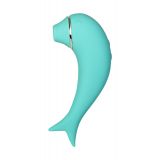 Вакуум-волновой стимулятор клітора і вібратор Dolphin, силікон, бірюзовий, 17,5 см