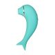 Вакуум-волновой стимулятор клітора і вібратор Dolphin, силікон, бірюзовий, 17,5 см