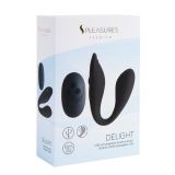 Двойной вибратор S Pleasures Premium Delight, черный, для клитора и точки G, 10 режимов