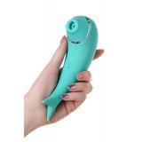 Вакуум-волновой стимулятор клітора і вібратор Dolphin, силікон, бірюзовий, 17,5 см