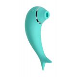 Вакуум-волновой стимулятор клітора і вібратор Dolphin, силікон, бірюзовий, 17,5 см