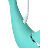 Вакуум-волновой стимулятор клітора і вібратор Dolphin, силікон, бірюзовий, 17,5 см