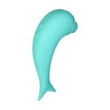 Вакуум-волновой стимулятор клітора і вібратор Dolphin, силікон, бірюзовий, 17,5 см