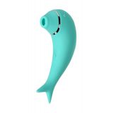 Вакуум-волновой стимулятор клітора і вібратор Dolphin, силікон, бірюзовий, 17,5 см