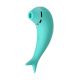 Вакуум-волновой стимулятор клітора і вібратор Dolphin, силікон, бірюзовий, 17,5 см