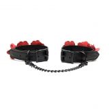 Наручники Liebe Seele Flower Rhythm - Black and Red Leather Flowers Hand Cuffs (мятая упаковка!!!)