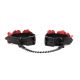Наручники Liebe Seele Flower Rhythm - Black and Red Leather Flowers Hand Cuffs (мятая упаковка!!!)