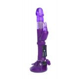 Вибратор с клиторальным стимулятором Toyfa A-Toys, TPR, Фиолетовый, 22 см