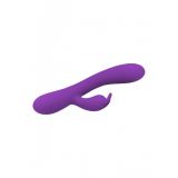 Вібратор-кролик Wooomy Gili-Gili Vibrator with Heat Purple, відросток з вушками, підігрів до 40 °С