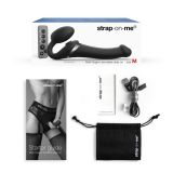 Безремневой вибрострапон с вакуумной стимуляцией Strap-On-Me MULTI ORGASM Black XL (мятая упаковка!!!)