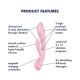 Двосторонній вібратор-кролик Satisfyer Triple Oh Pink (м'яте паковання!!!)