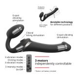 Безремневой вибрострапон с вакуумной стимуляцией Strap-On-Me MULTI ORGASM Black XL (мятая упаковка!!!)