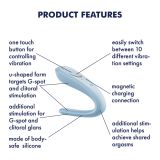 Вібратор для пар Satisfyer Double Classic Light Blue з одним моторчиком