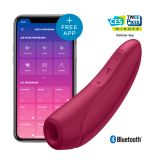Satisfyer Curvy 1+ - вакуумно-волновой стимулятор с возможностью управления через приложение, 13.5х4.3 см, (красный)