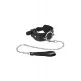 Ошейник с большим кольцом и с поводком Fetish Tentation Ring and Leash (мятая упаковка)