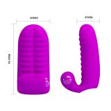 Насадка на палець - Pretty Love Abbott Double finger Silicone Vibrator Pink