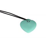 Мини-вибратор «Сердечко» FairyGasm PleasureStone green, 9 режимов, на шнурке