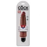 Реалистичный вибратор King Cock 8'' Vibr Stiffy, 21х6 см (коричневый)