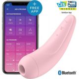 Satisfyer Curvy 2+ - вакуумно-волновой вибростимулятор с возможностью управления через приложение, 13.5х4.3 см, (розовый)