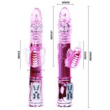 Вібратор - Throbbing Butterfly Rotating Vibrator Pink, 29 см