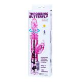 Вібратор - Throbbing Butterfly Rotating Vibrator Pink, 29 см