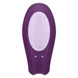 Satisfyer Double Joy Purple - вибратор для пары с управлением через приложение, 9х5.7см, (фиолетовый)