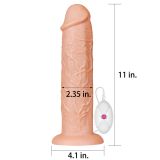 Реалістичний вібратор - King-Sized Realistic Long Vibrating Dildo 11" Flesh