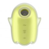 Вакуумный клиторальный стимулятор с вибрацией Satisfyer Glowing Ghost Yellow, светится в темноте