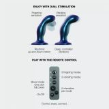 Дилдо с вибрацией Strap-On-Me FINGERING & VIBRATING DILDO - M - BLUE, с манящим движением
