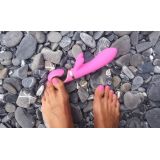 Gvibe Grabbit - Candy Pink вібратор-кролик з трьома моторчиками, 18х3.5 см